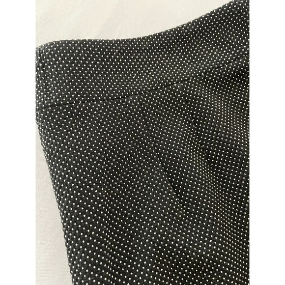 ~ Ann Taylor Factory Skirt 12 Lined Black Dots Zip Hook Slit Pleat Straight - Picture 10 of 15